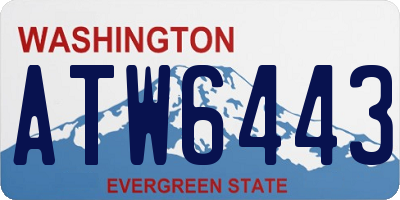 WA license plate ATW6443
