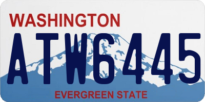 WA license plate ATW6445