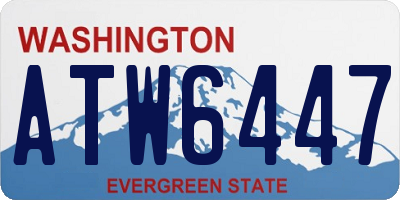 WA license plate ATW6447