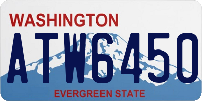 WA license plate ATW6450