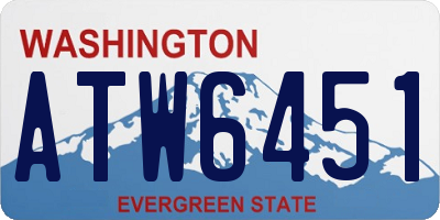 WA license plate ATW6451