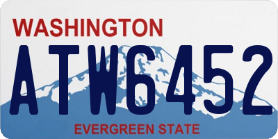 WA license plate ATW6452
