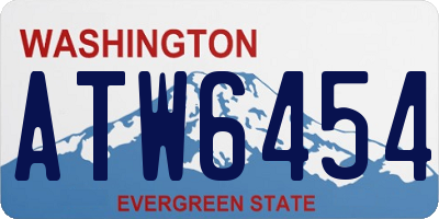 WA license plate ATW6454