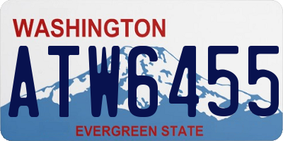 WA license plate ATW6455