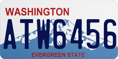 WA license plate ATW6456