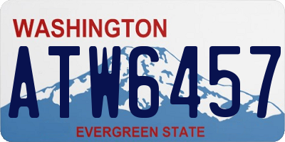WA license plate ATW6457
