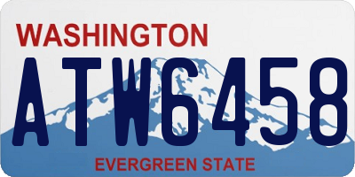 WA license plate ATW6458