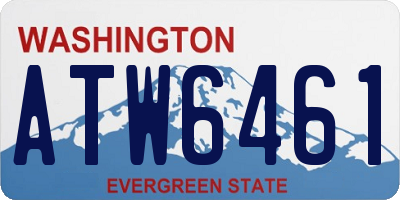WA license plate ATW6461