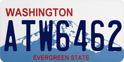 WA license plate ATW6462