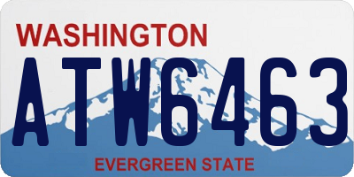 WA license plate ATW6463