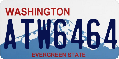 WA license plate ATW6464