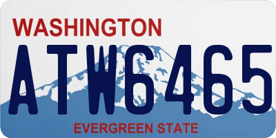WA license plate ATW6465