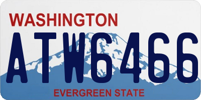 WA license plate ATW6466