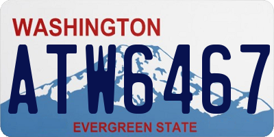 WA license plate ATW6467