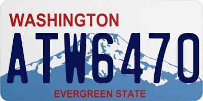 WA license plate ATW6470