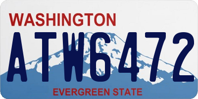 WA license plate ATW6472