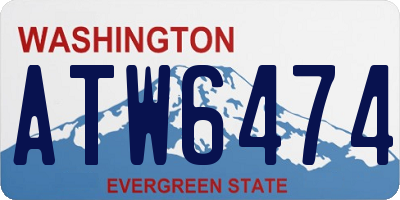 WA license plate ATW6474