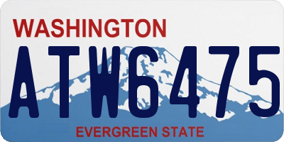 WA license plate ATW6475