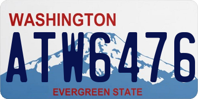 WA license plate ATW6476