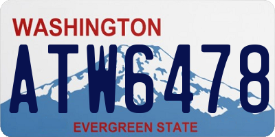 WA license plate ATW6478