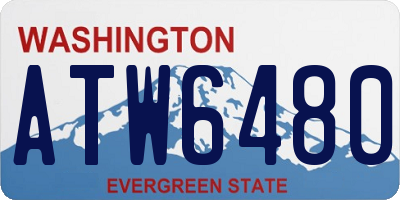 WA license plate ATW6480