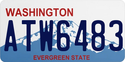 WA license plate ATW6483