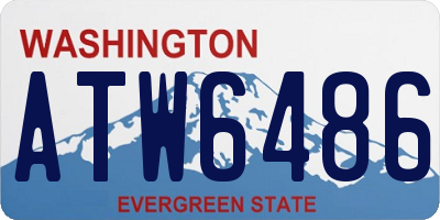 WA license plate ATW6486