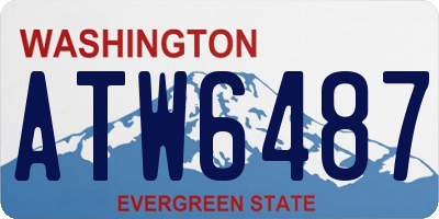 WA license plate ATW6487