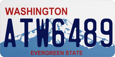 WA license plate ATW6489