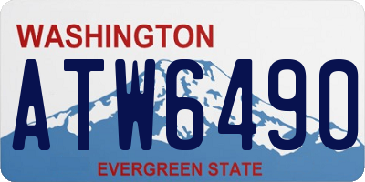 WA license plate ATW6490