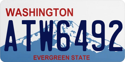 WA license plate ATW6492