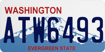 WA license plate ATW6493