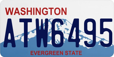 WA license plate ATW6495
