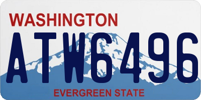 WA license plate ATW6496