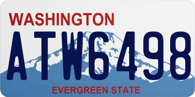 WA license plate ATW6498
