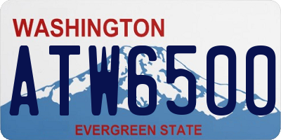WA license plate ATW6500
