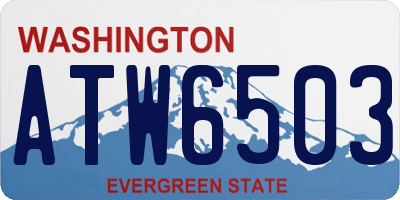 WA license plate ATW6503