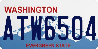 WA license plate ATW6504