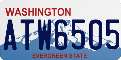 WA license plate ATW6505