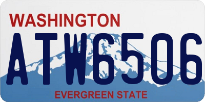 WA license plate ATW6506