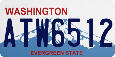 WA license plate ATW6512