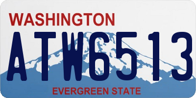 WA license plate ATW6513