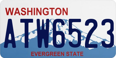 WA license plate ATW6523