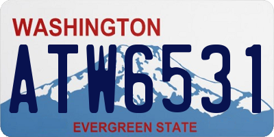 WA license plate ATW6531