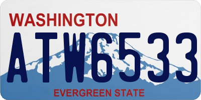 WA license plate ATW6533
