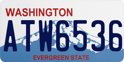 WA license plate ATW6536