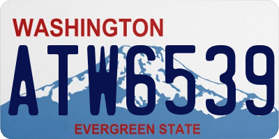 WA license plate ATW6539