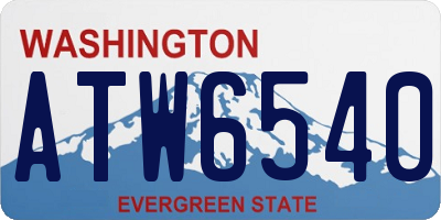 WA license plate ATW6540