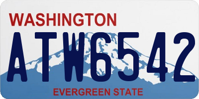 WA license plate ATW6542