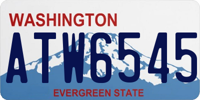 WA license plate ATW6545